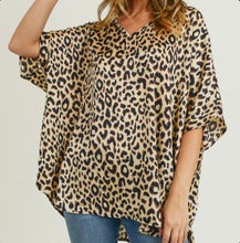 Satin Leopard Dolman Top