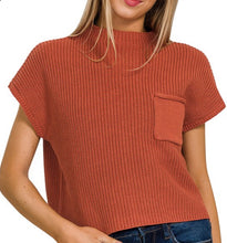 Rust Cropped Sweater Top