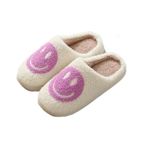 Purple Smiley Slippers