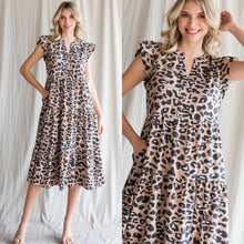 Leopard Tiered Midi Dress